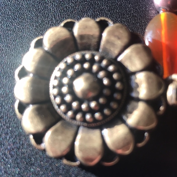 Vintage Brass & Amber styled Lc Necklace/earrings with a pendant.(SKU 200) - Picture 2 of 10